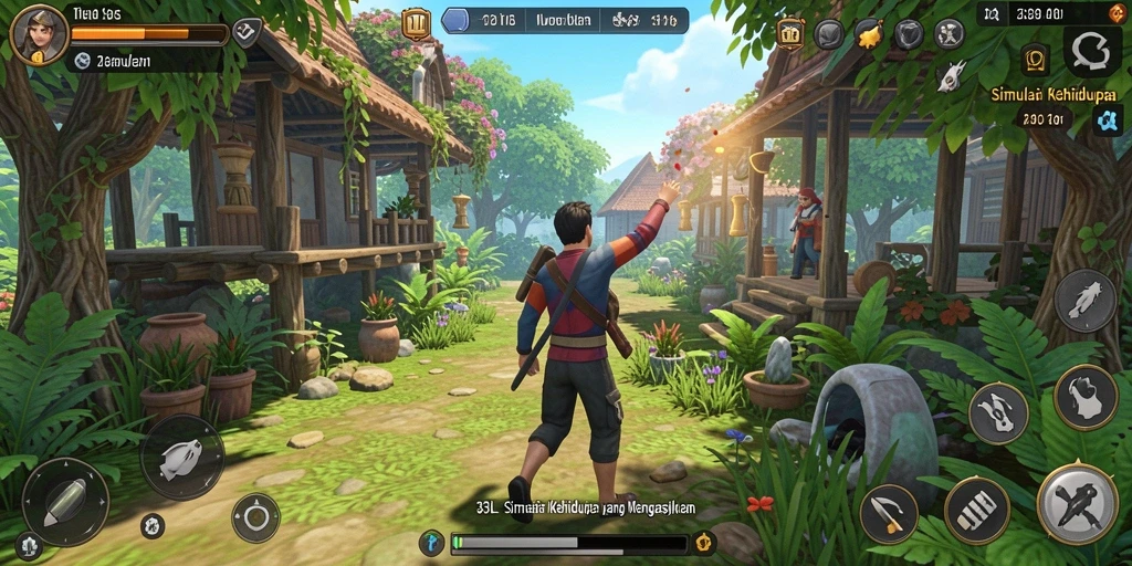 Tampilan gameplay menarik dalam 33L, menampilkan aktivitas simulasi yang interaktif.