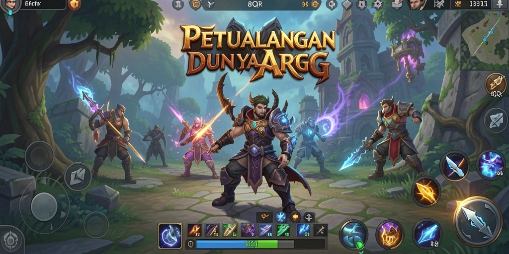 Screenshot gameplay 8QR menampilkan aksi pertempuran yang mendebarkan.