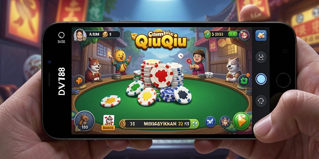 Screenshot gameplay menunjukkan suasana seru saat bermain QiuQiu di DV188.
