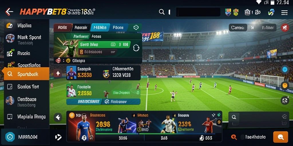 Tampilan gameplay aplikasi SPORTSBOOK HAPPYBET188 yang menarik.