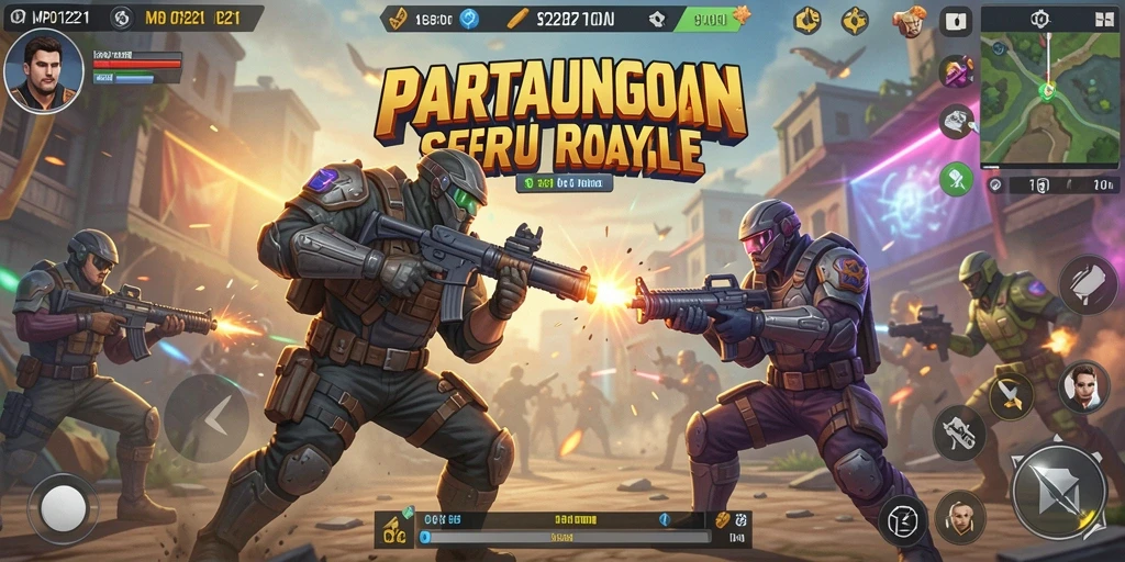 Gameplay MPO1221 yang mendebarkan dalam aksi pertempuran Battle Royale.