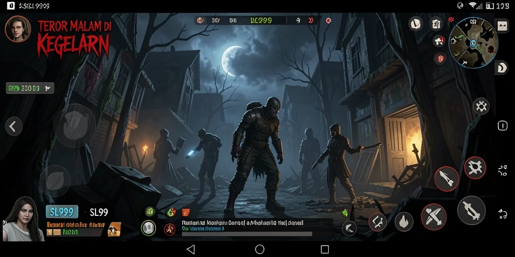 Screenshot gameplay <strong>SL999</strong> menampilkan ketegangan dan atmosfer kegelapan.