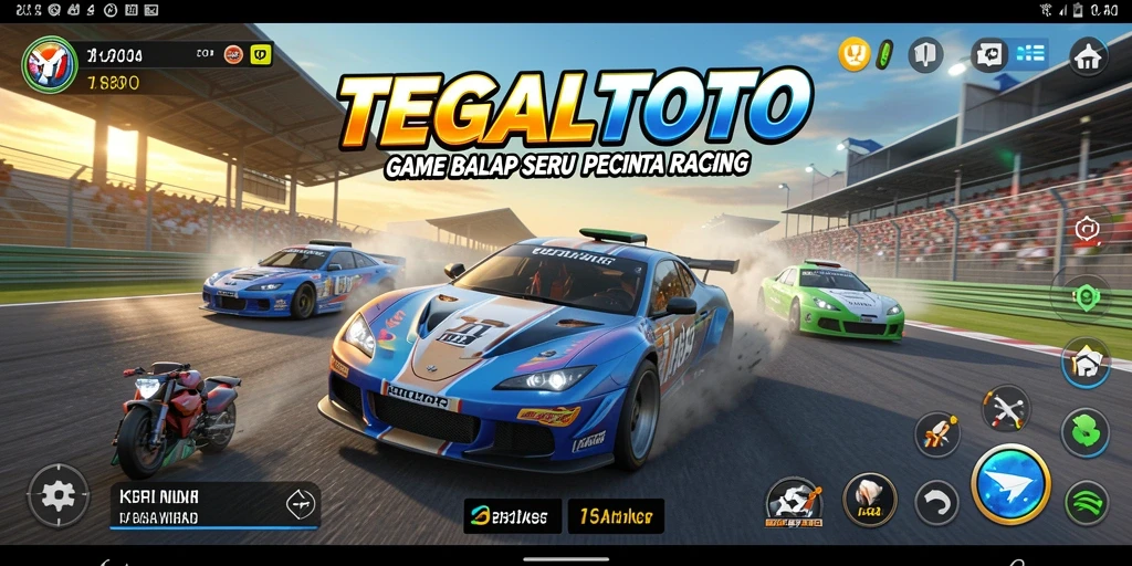 Screenshot gameplay racing TEGALTOTO yang mendebarkan dan penuh aksi.